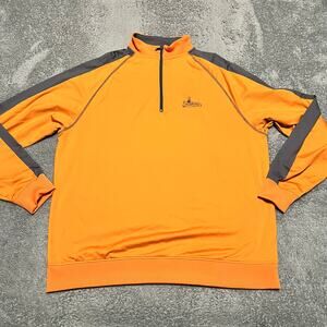 Footjoy Jacket Mens XL Orange Quarter Zip Pullover Golf Long Sleeve Shirt